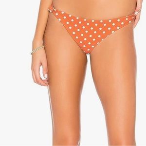 NWT FOR LOVE & LEMONS mariposa polka dot cheeky swim bottoms size large